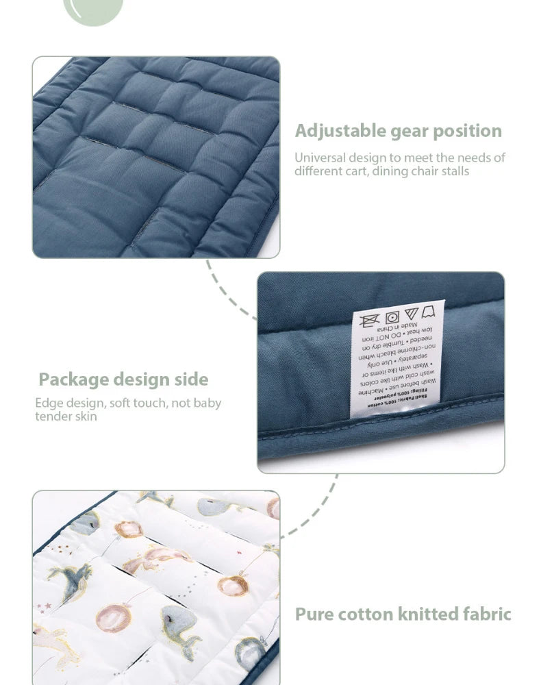 Comfortable Cotton Baby Stroller Pad Four Seasons General Soft Seat Cushion Child Cart Seat Mat Kids Pushchair Cushion For 0-27M