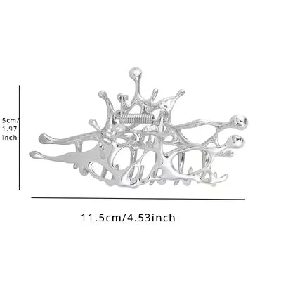 Large Metal Claw Clips For Women Strong Hold Silver - Smarsty
