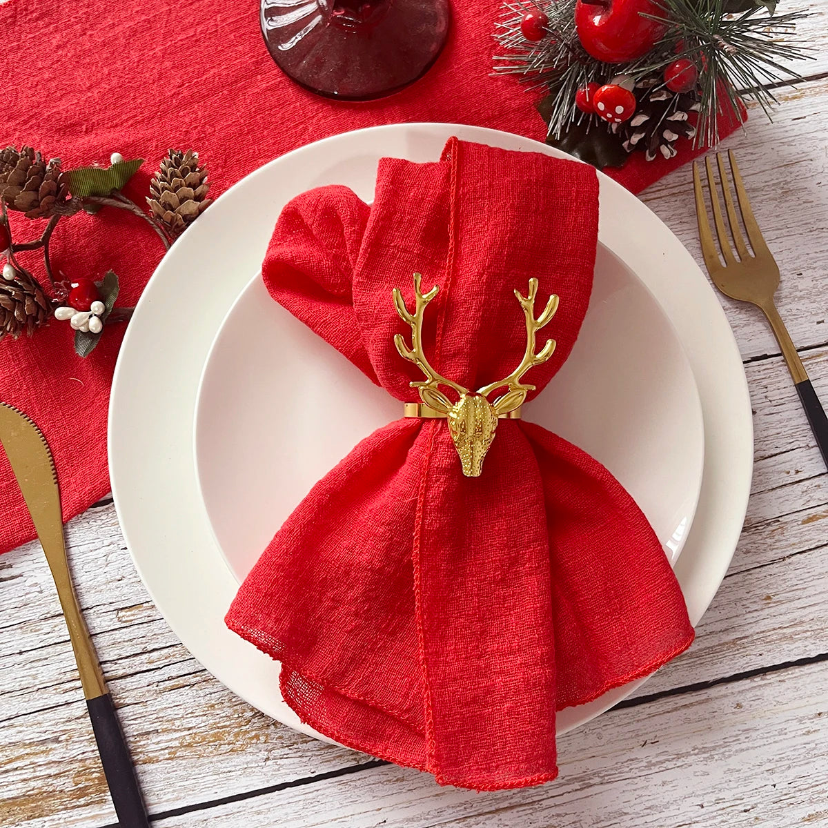 Set of 6 Cotton Dinner Napkins for Elegant Table Decor - Smarsty