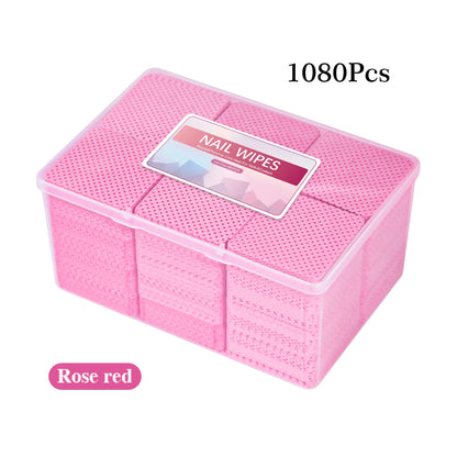 1080pcs Boxed Nail Art Lint-Free Eyelash Glue Wipes Paper Gel Polish Remover Clean Glue Cotton Pads Beauty Cleaning Tools - Smarsty