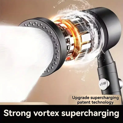 New High Pressure Water Saving Filter Shower Head 5 Modes Handheld Shower Head One Button Stop Bathroom Accessories Set - Smarsty
