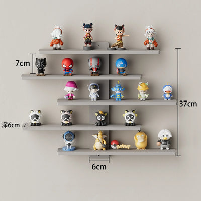 5-Tier Adjustable Wall-Mounted Display Shelf for Action Figures, Small Building Blocks & Collectibles - Modern Home Decor Storag by Smarsty