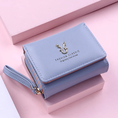 Luxury Brand Women's Small Wallet Female Card Holder Short Wallets with Coin Purse for Woman Ladies PU Leather Hasp Mini Clutch - Smarsty