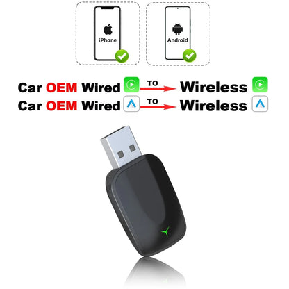 Wireless CarPlay Dongle 2 In 1 Android Auto Adapter - Smarsty