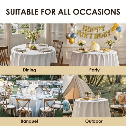 Stain Resistant White Polyester Tablecloth for Weddings - Smarsty