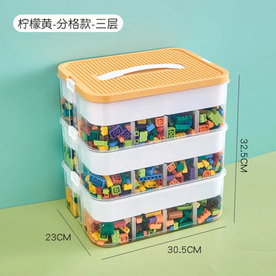 1/2/3 Layers Kids Building Block Storage Box Adjustable Sundries Container Classified Small Storage Container Toy Organizer Box - Smarsty