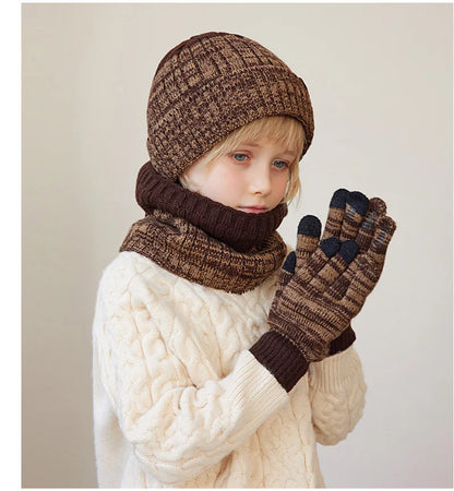Kids Winter Hat Scarf Gloves Set Warm And Cozy Essentials - Smarsty