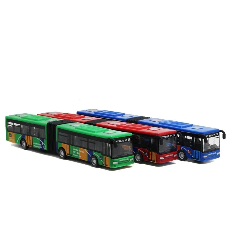 1:64 Alloy City Bus Model Vehicles City Express Bus Double Buses Diecast Vehicles Toys Funny Pull Back Car Children Kids Gifts by Smarsty