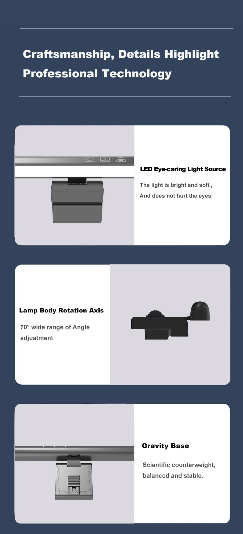 LED Computer Monitor Light Bar for Eye Protection and Dimming - Smarsty