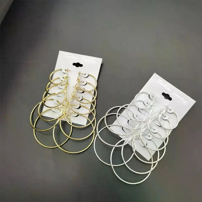 Big Circle Hoop Earrings Set for Women - Smarsty