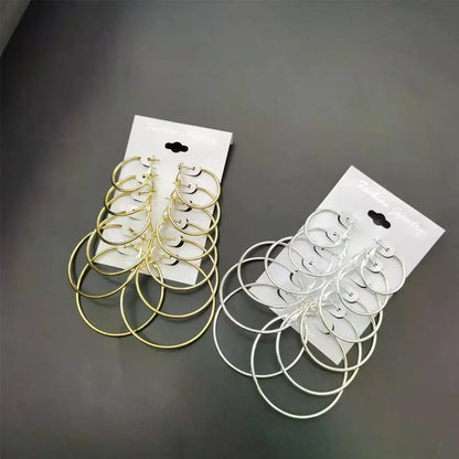 Big Circle Hoop Earrings Set for Women - Smarsty