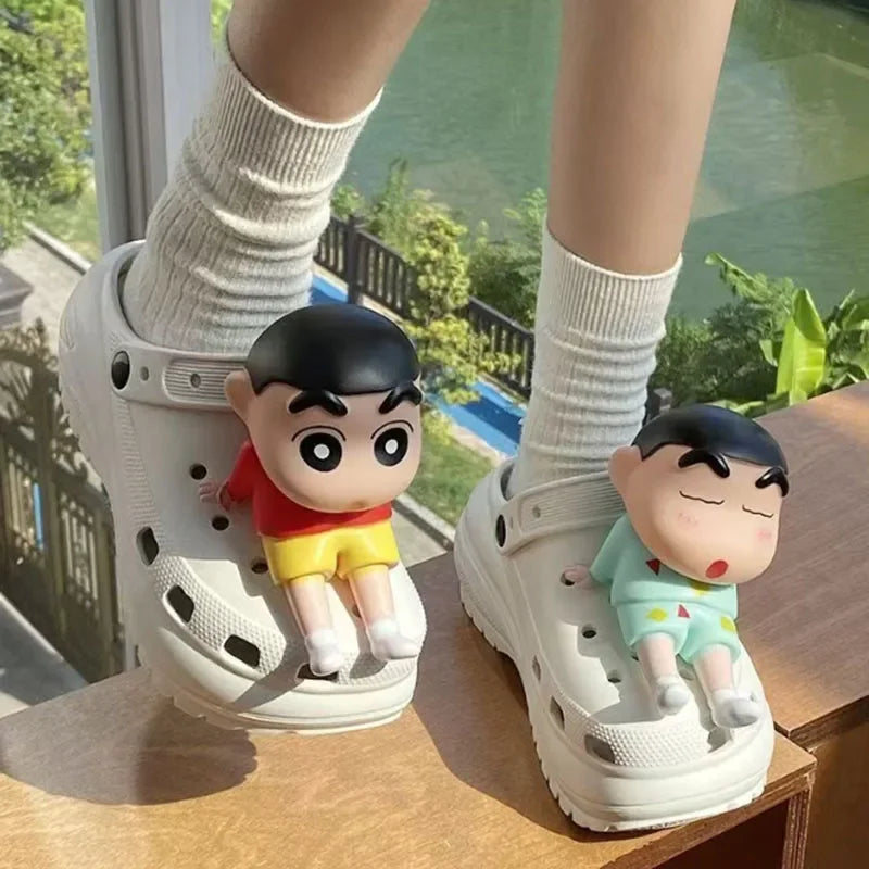 MINISO Anime Series Shoe Charms 3D Doll Buckle for Clogs & Sandals Crayon Footwear Decoration X-mas Party Gifts For Girls Boys