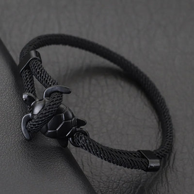 Adjustable Men Marine Turtle Rope Bracelet Nautical Wrap - Smarsty