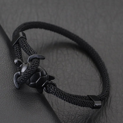 Adjustable Men Marine Turtle Rope Bracelet Nautical Wrap - Smarsty