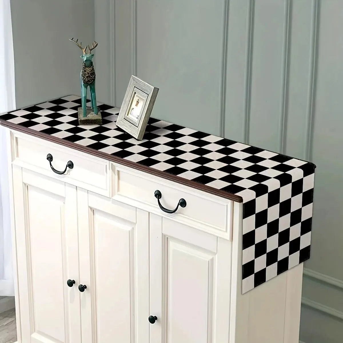 Geometric Stripe Linen Table Runner for Elegant Home Decor - Smarsty