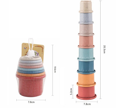 Stacking Cups Toy For Rabbits Multi-Colored Reusable Small Animals Puzzle Toys For Hiding Food Playing Bunny Accessories Pet - Smarsty