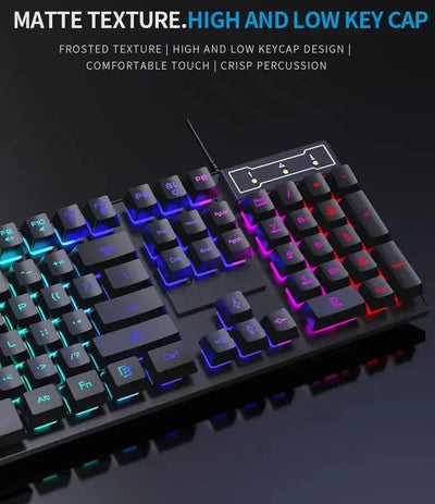 Backlit Mechanical Keyboard Gaming Set With Mouse Bundle - Smarsty