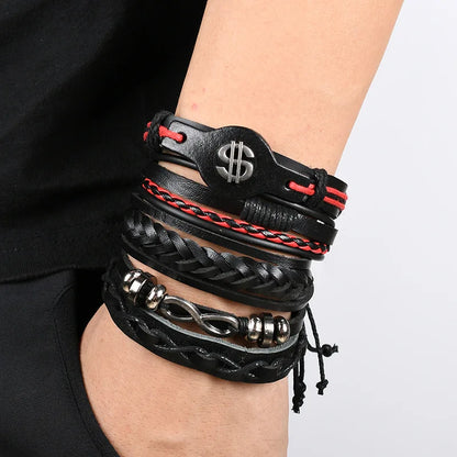 Viking Leather Bracelet For Men Adjustable Skull Design - Smarsty