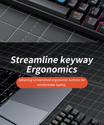 Compact 61Key Esports Mechanical Keyboard Hot Swappable RGB