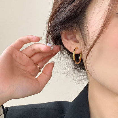 Shiny Delicate Big Round Hoop Earrings For Women Party - Smarsty