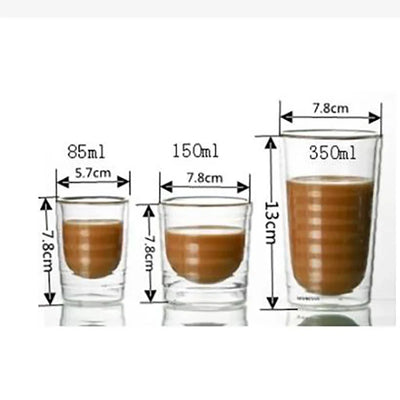 Heat Resistant Double Wall Glass Coffee Mug - Smarsty