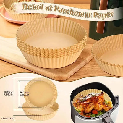 Air Fryer Disposable Baking Paper Mats 50/100PCS Nonstick Absorbent Design - Smarsty