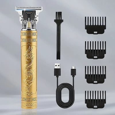 LCD Electric Hair Clipper for Men Oil Shaving Head Pusher Sculpture Shaver Rechargeable Hair Trimmer Hairdressing Set Gifts - Smarsty