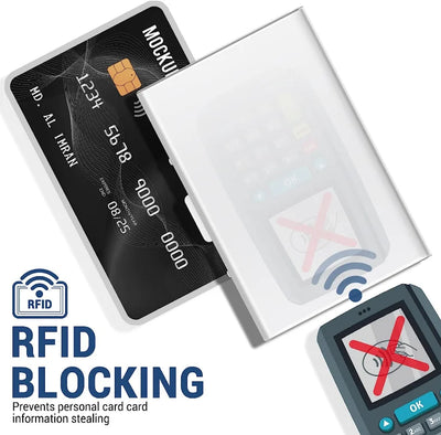Anti-Scan RFID 6 Cards Large capacity Aluminum Metal Credit Card Holder Slim Blocking Wallet Case Business Card Protection Hold - Smarsty