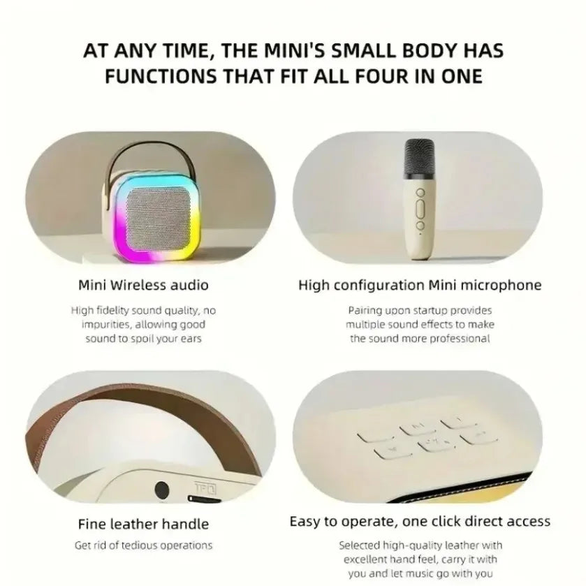 XIKCU Portable Karaoke Machine With Dual Microphones - Smarsty