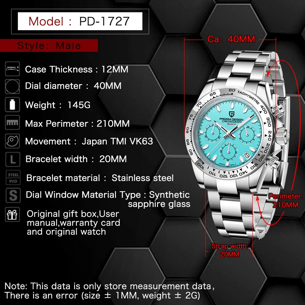 PAGANI DESIGN Luxury Men's Quartz Chronograph Watch - Smarsty