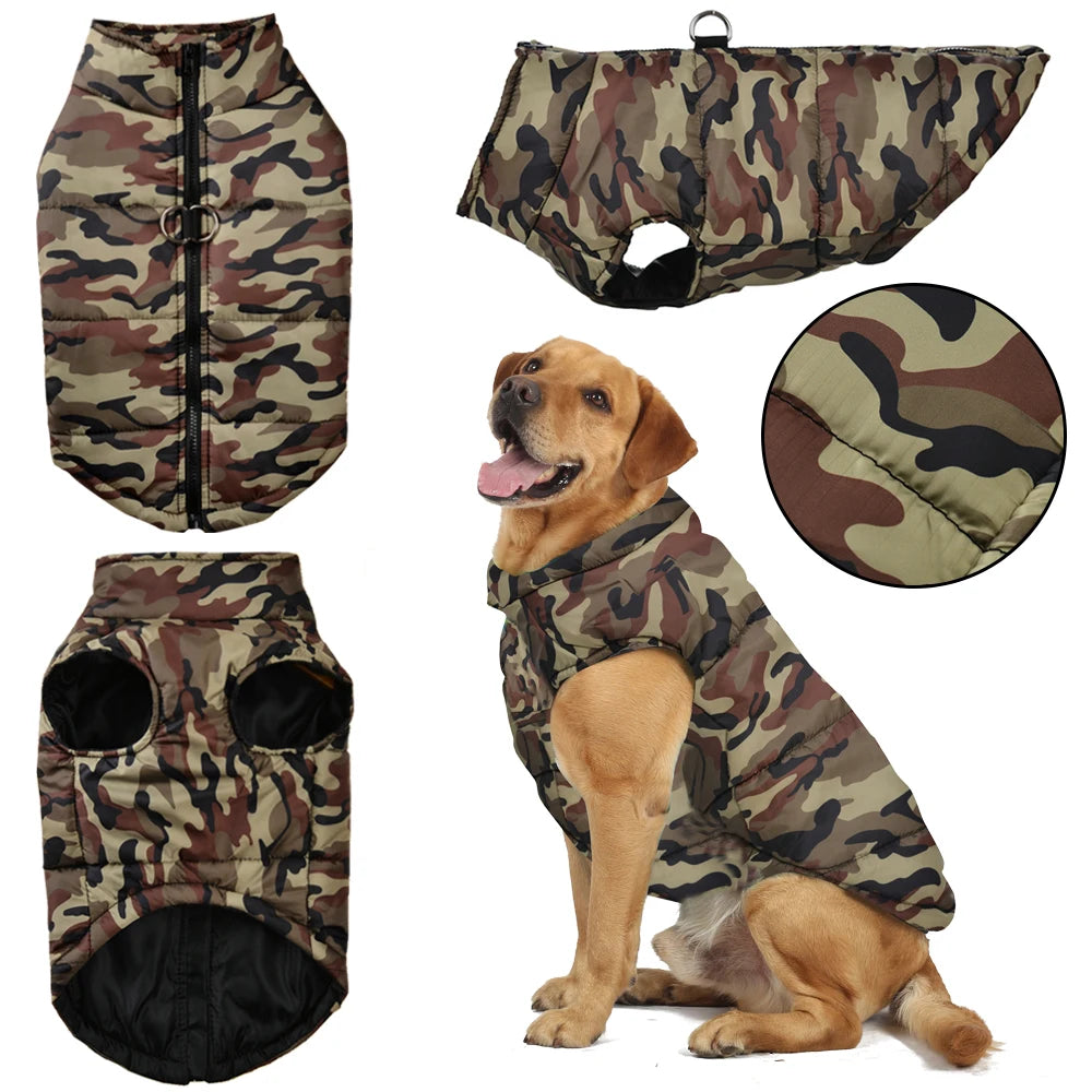 Waterproof Winter Dog Coat with Camouflage Print - Smarsty