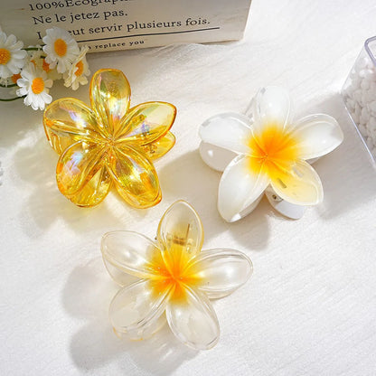 3 Piece Summer Floral Hair Claw Clips For Beach Lightweight - Smarsty