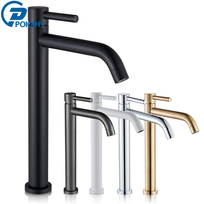 Brushed Gold Bathroom Faucet Hot Cold Water Mixer - Smarsty