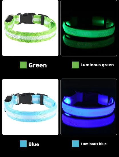 LED Nylon Dog Collar for Night Safety and Visibility - Smarsty