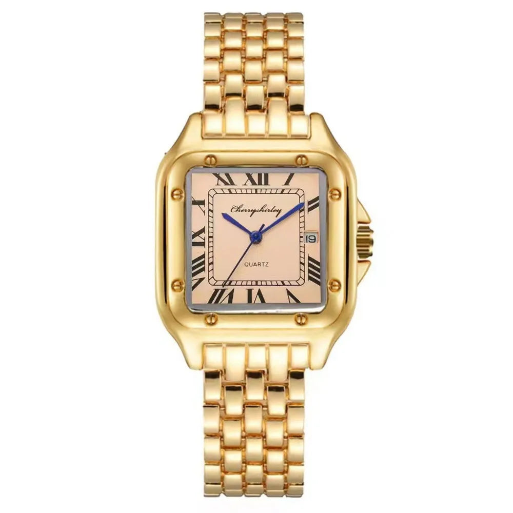 Luxury Stainless Steel Women's Quartz Watch with Calendar - Smarsty