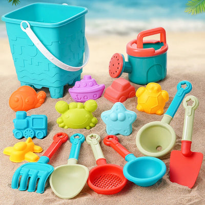 Summer Beach Set Toys For Kids Digging Sand Plastic Bucket Watering Bottle Shovels Children Beach Water Game Toys Tools by Smarsty