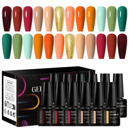 12Pcs Macaron Gel Nail Polish Set For Long Lasting Manicure - Smarsty