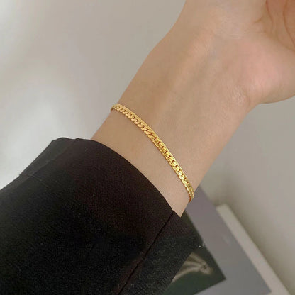 Gold Stainless Steel Twist Chain Bracelet for Women - Smarsty