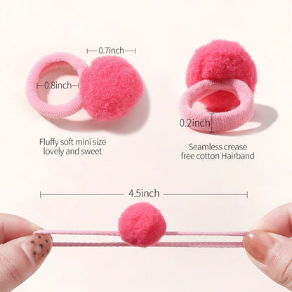 Kids Plush Ball Hair Bands Soft Comfortable Scrunchies - Smarsty