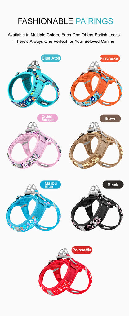 Truelove Floral Mesh Harness for Dogs and Cats - Smarsty