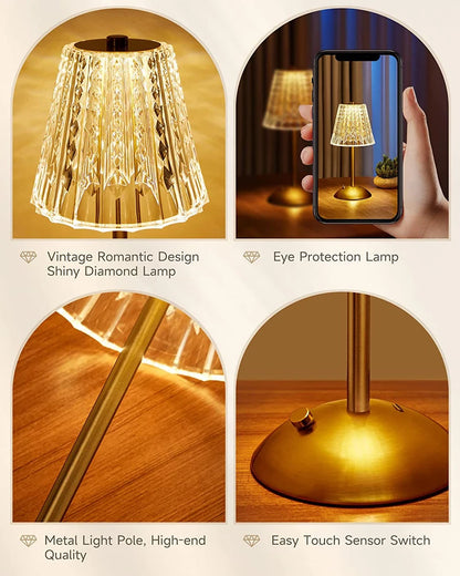 Rechargeable Wireless Table Lamp for Bedroom Decor - Smarsty