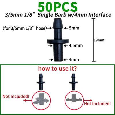 Oasis 50PCS Plastic Barbed Tee Connectors for Drip Irrigation - Smarsty