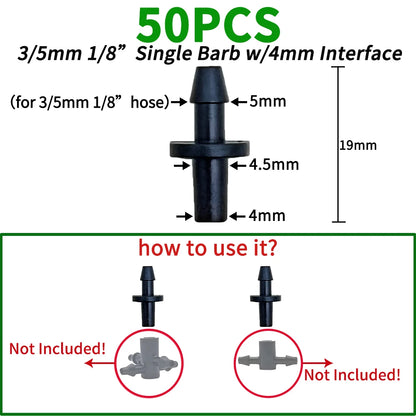 Oasis 50PCS Plastic Barbed Tee Connectors for Drip Irrigation - Smarsty