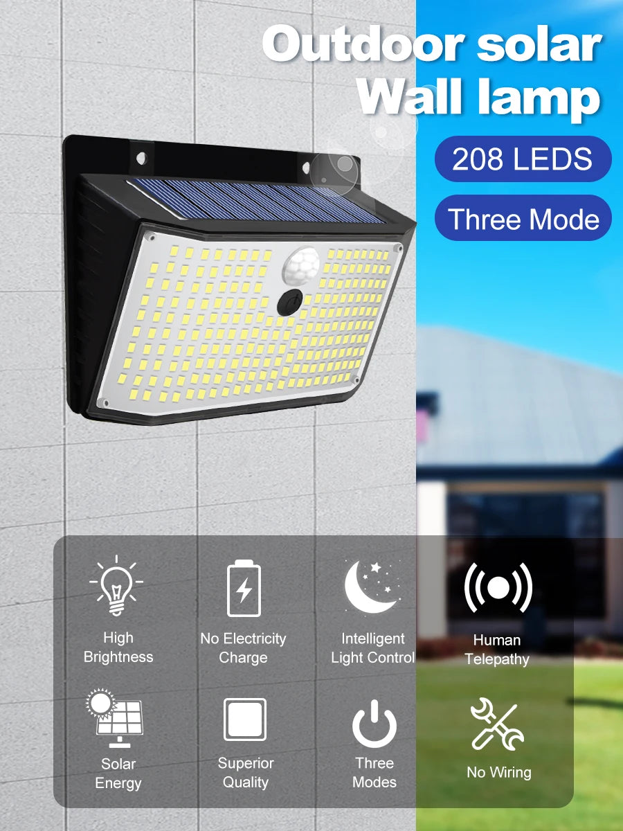 138 LED Solar Wall Lights with Motion Sensor - Smarsty