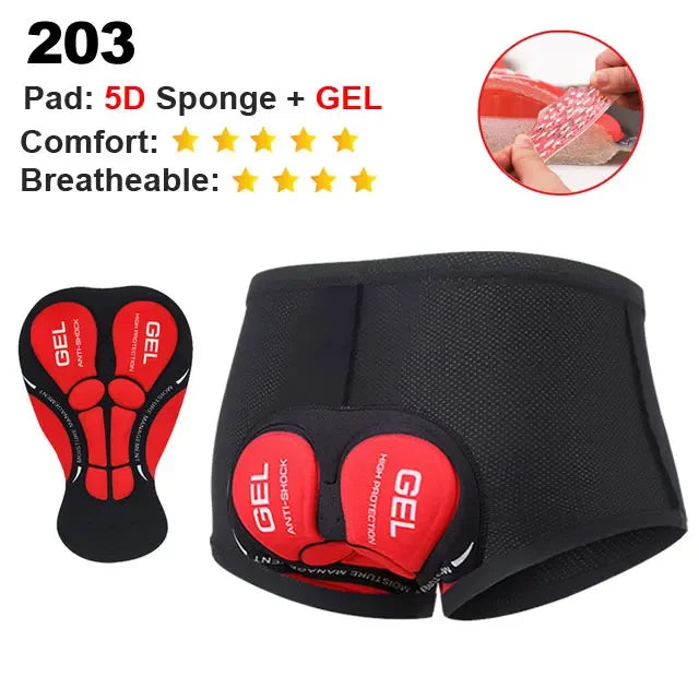 NEWBOLER Breathable Cycling Underwear Cycling Shorts  5D Gel Pad Shockproof Bicycle Underpant MTB Road Bike Underwear Man Shorts
