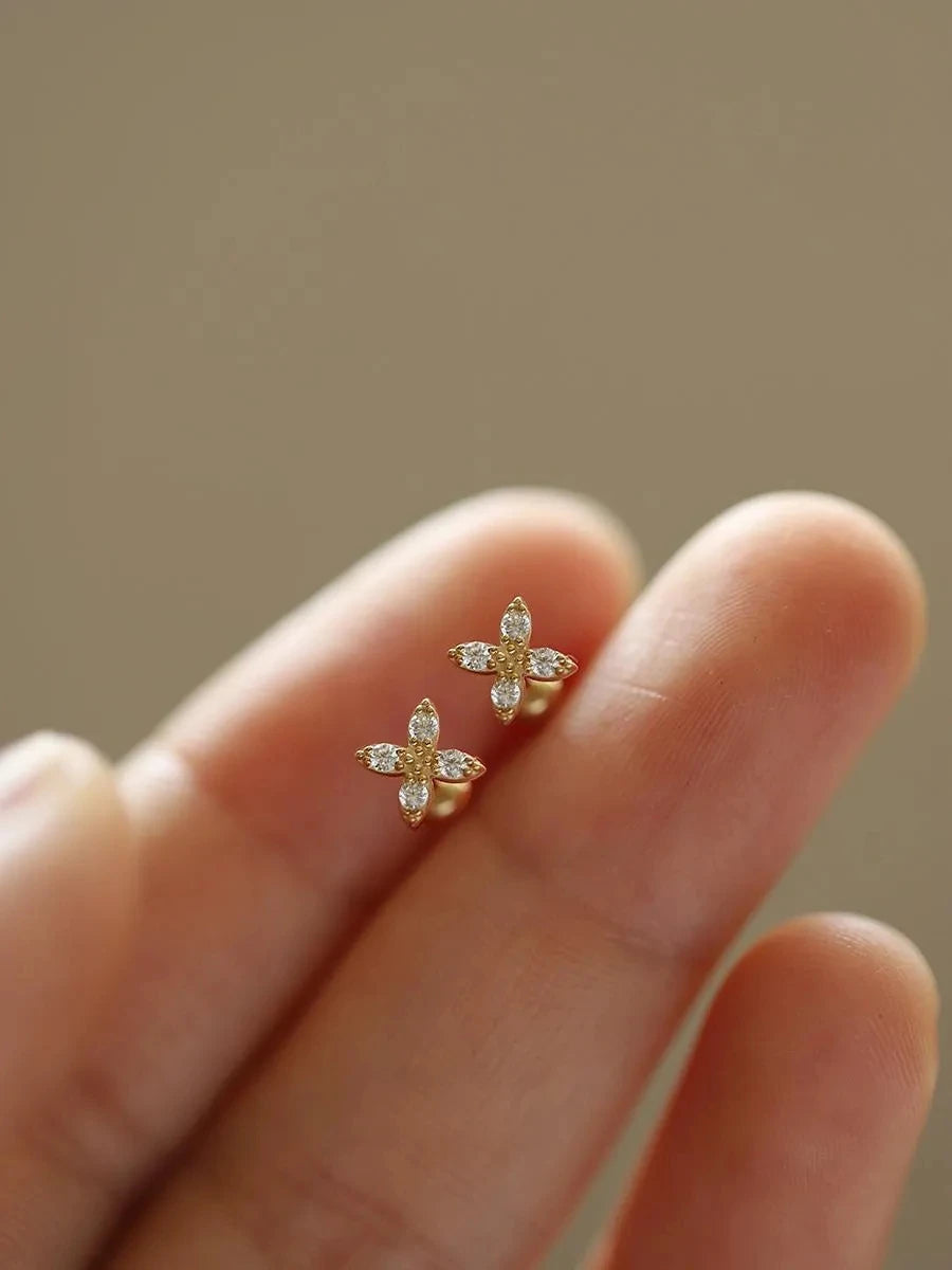 925 Silver Tragus Piercing Helix Studs Butterfly Heart - Smarsty