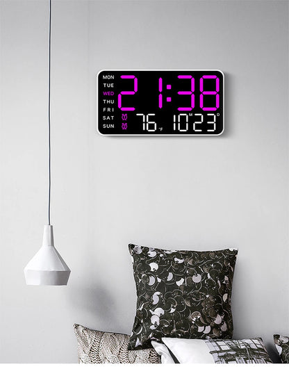 Large Digital Wall Clock with Temperature and Date Display - Smarsty