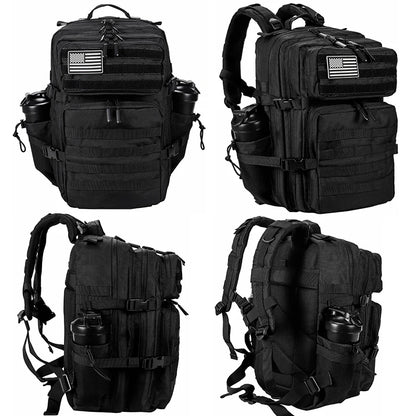 LHI 45L/35L/25L Tactical Backpack for Men and Women Waterproof Athlete Gym Outdoor Bag Travel Hiking Rucksack with Bottle Holder - Smarsty