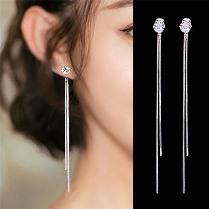 Rose Gold Drop Earrings with Zircon Crystals for Women - Smarsty