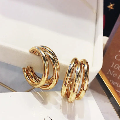 Gold Color Dangle Earrings for Women with Unique Punk Style - Smarsty